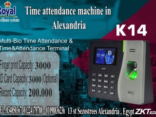 اجهزة حضور وانصراف يعمل بالبصمه والكارت والباسورد في اسكندرية ZKTECO K14