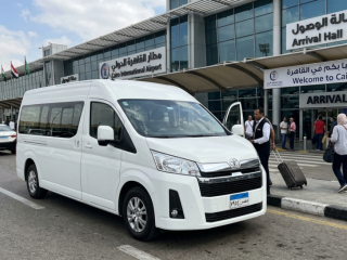 Rental of Toyota Coaster Microbus from Cairo Airport to Marassi North Coast